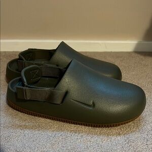 Nike Dark Green Calm Mule Slip-On Shoes- Men’s 7